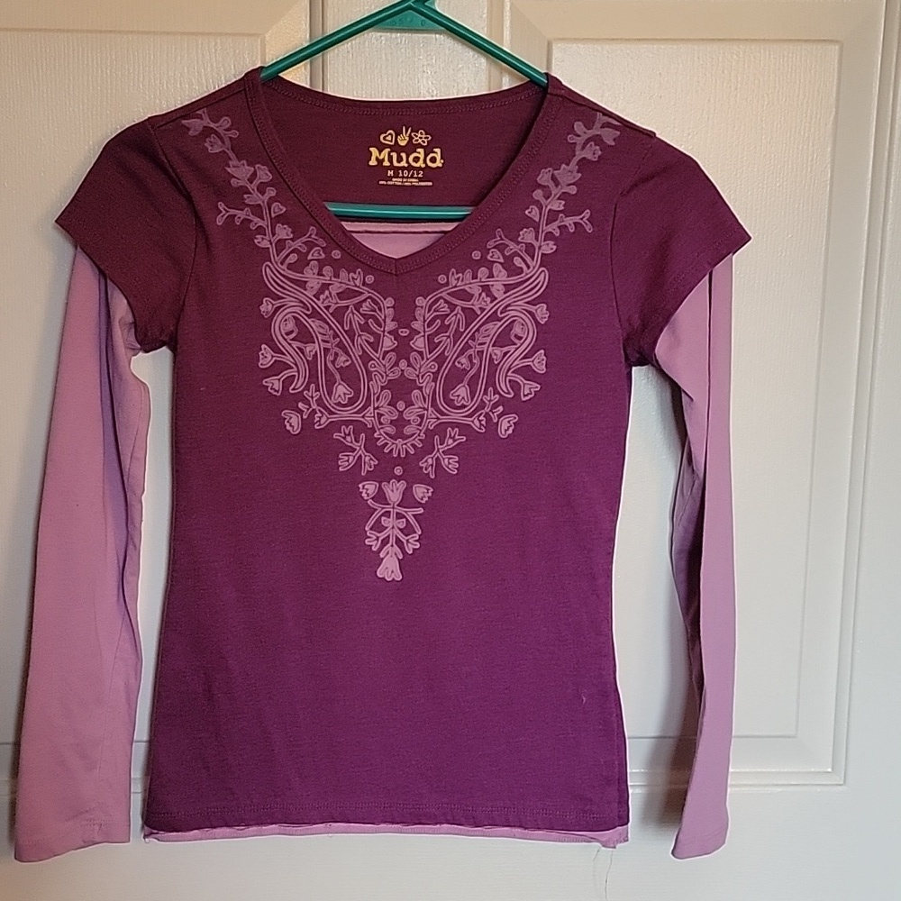 Mudd, girls long sleeved purple 💜 shirt, M(10-12)